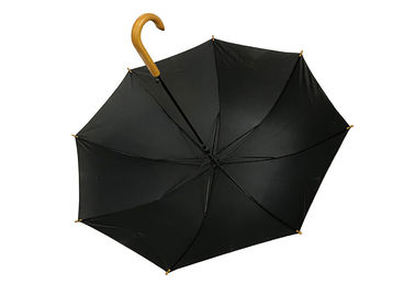 Punho de madeira da forma aberta reta do guarda-chuva J da vara do automóvel para mulheres dos homens 23&quot;
