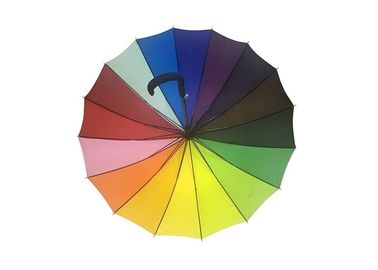 Quadro mais forte do metal de 16 guarda-chuvas relativos à promoção do golfe da cor do arco-íris dos reforços