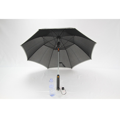 guarda-chuva do fã da tela do Pongee do eixo do metal de 8mm com função do pulverizador da névoa