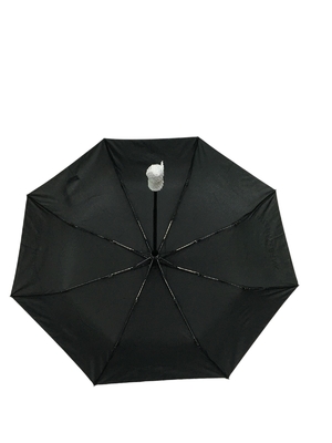 Diâmetro dobro Windproof 95cm da cor do preto do guarda-chuva dos reforços da fibra de vidro